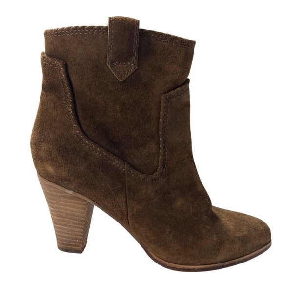 Karl Lagerfeld Paris Brown Suede Ankle Booties - Picture 1 of 12